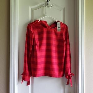 NWT Banana Republic satin red blouse size xs